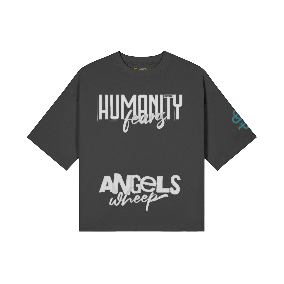 Humanity Fears Angels Weep Graphic Oversized T-Shirt - Soft Static
