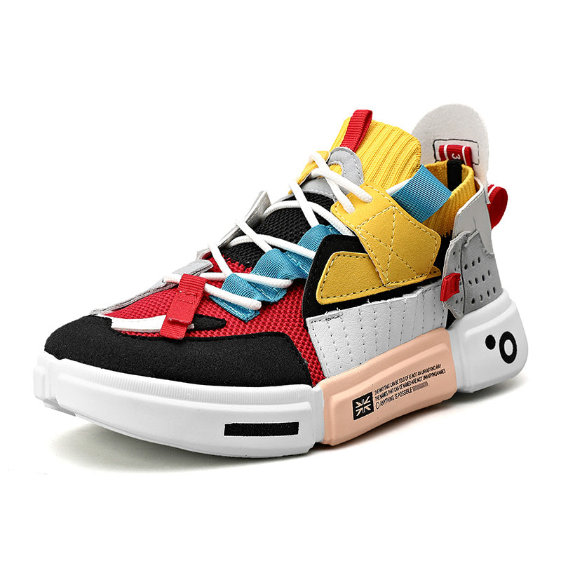Patchwork Knit Running Sneakers – Cushioned Comfort - Soft Static
