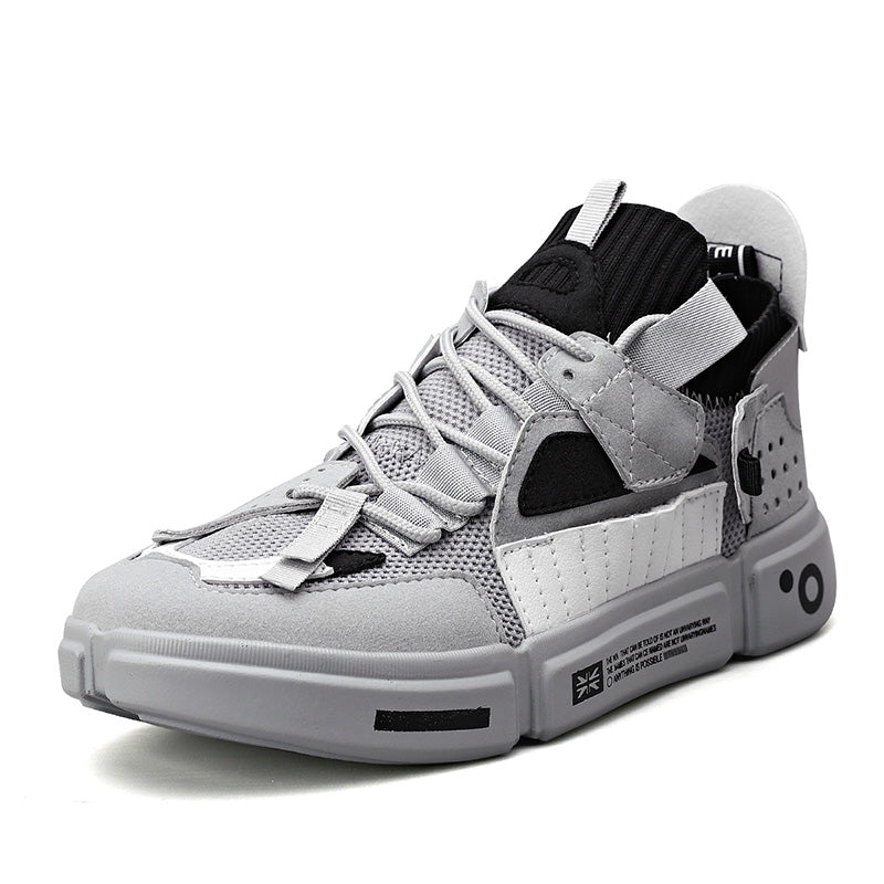Patchwork Knit Running Sneakers – Cushioned Comfort - Soft Static