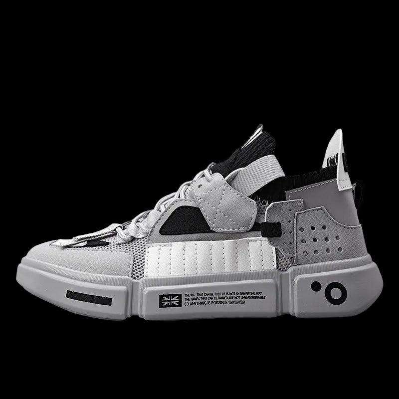 Patchwork Knit Running Sneakers – Cushioned Comfort - Soft Static