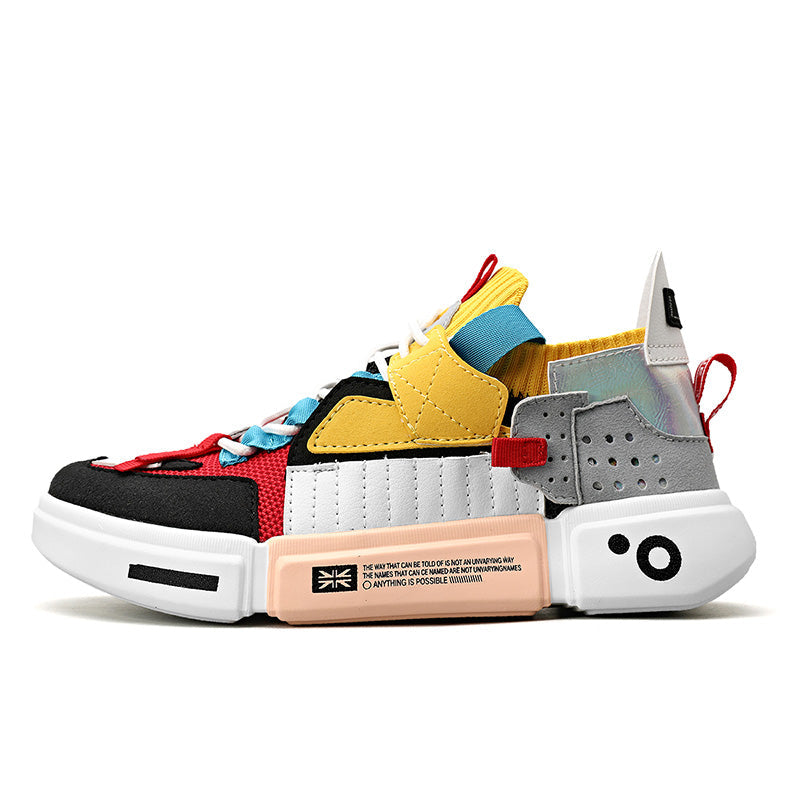 Patchwork Knit Running Sneakers – Cushioned Comfort - Soft Static