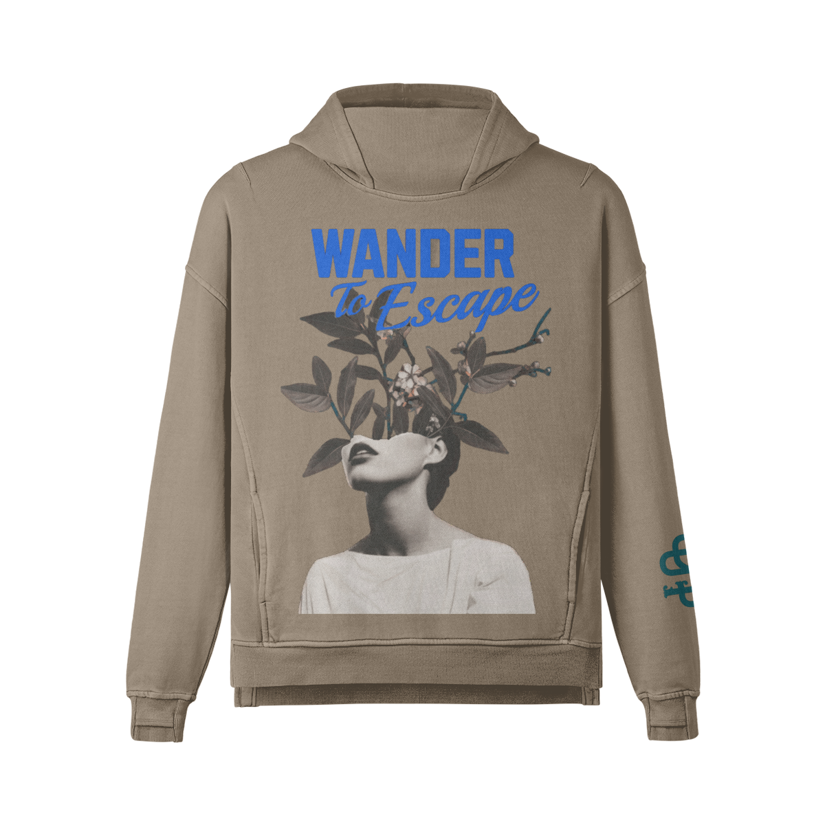 Heavyweight Relaxed Cotton Hoodie With Turtleneck Detail - Soft Static