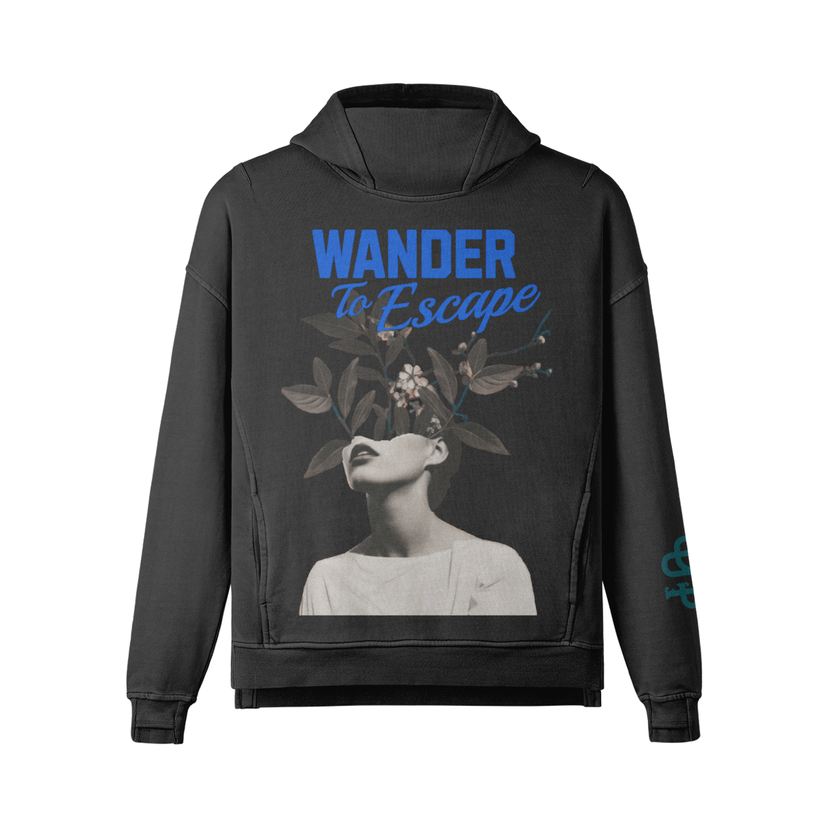 Heavyweight Relaxed Cotton Hoodie With Turtleneck Detail - Soft Static