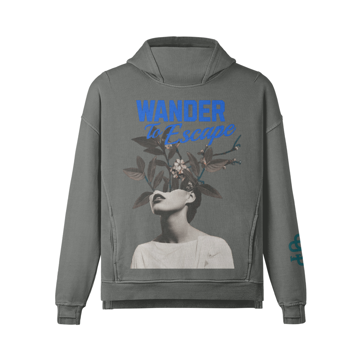 Heavyweight Relaxed Cotton Hoodie With Turtleneck Detail - Soft Static