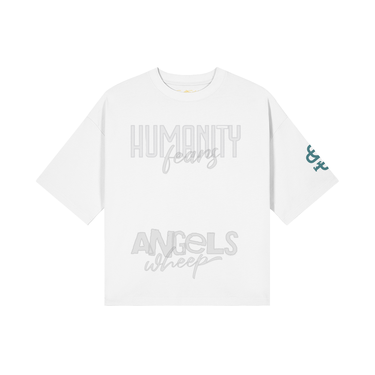 Humanity Fears Angels Weep Graphic Oversized T-Shirt - Soft Static
