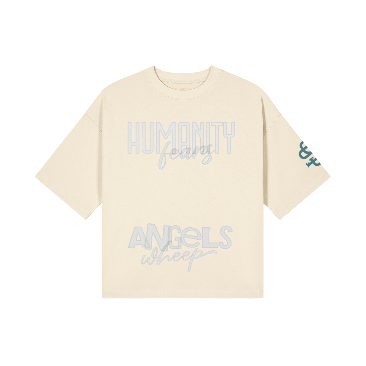 Humanity Fears Angels Weep Graphic Oversized T-Shirt - Soft Static