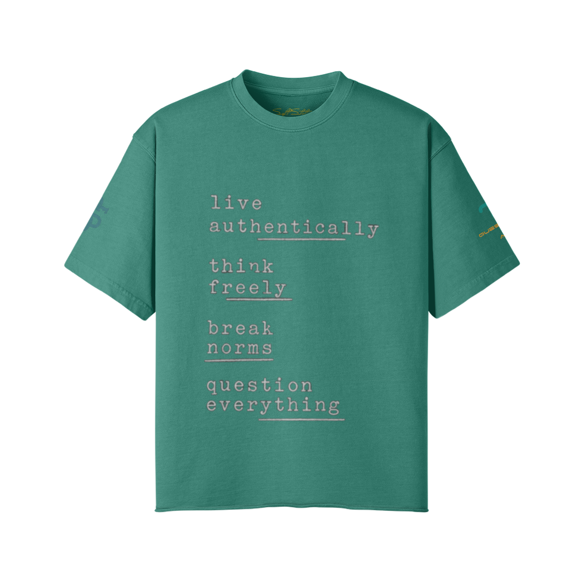 Vintage Oversized Raw Hem T-Shirt – 100% Cotton - Soft Static