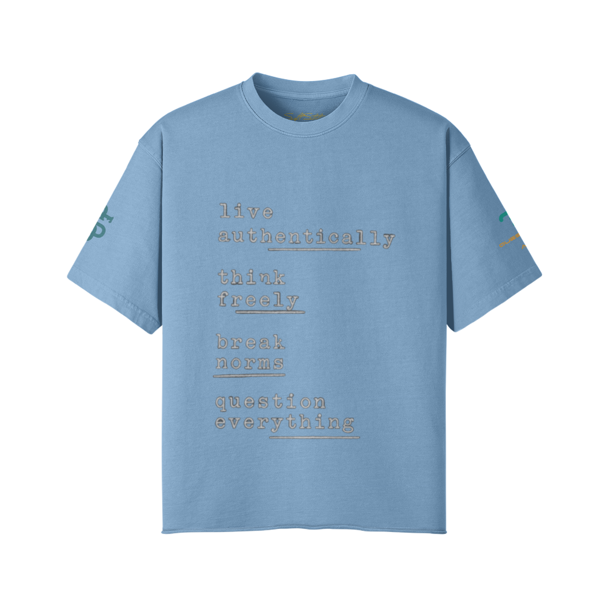 Vintage Oversized Raw Hem T-Shirt – 100% Cotton - Soft Static
